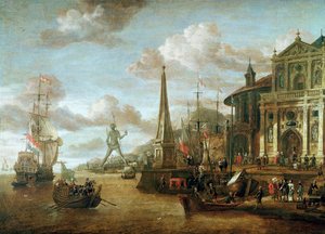 De haven van Rhodos